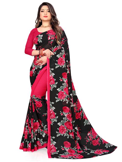 women printed casual wear saree with blouse - 21407133 - Very Small Image - 1
