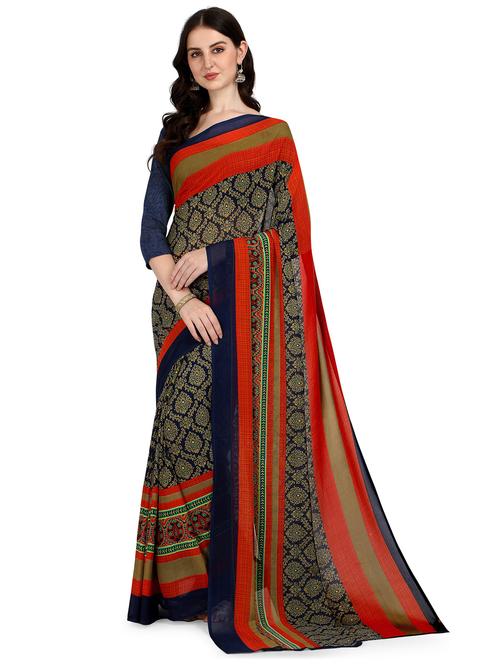 women printed saree with blouse - 21407956 - Very Small Image - 1
