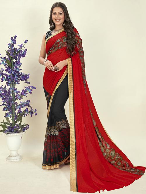 women printed saree with blouse - 21408504 - Very Small Image - 1