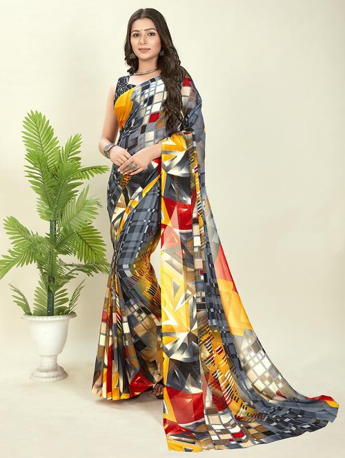 women printed saree with blouse - 21408505 - Very Small Image - 1