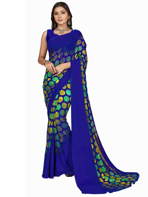 women printed saree with blouse - 21408511 - Very Small Image - 1