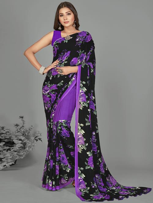 women printed saree with blouse - 21408513 - Very Small Image - 1