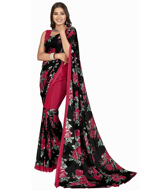 women printed saree with blouse - 21408547 - Very Small Image - 1