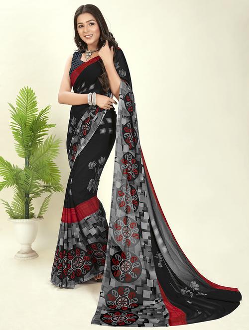 women printed saree with blouse - 21408548 - Very Small Image - 1
