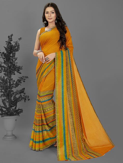 women printed saree with blouse - 21408565 - Very Small Image - 1