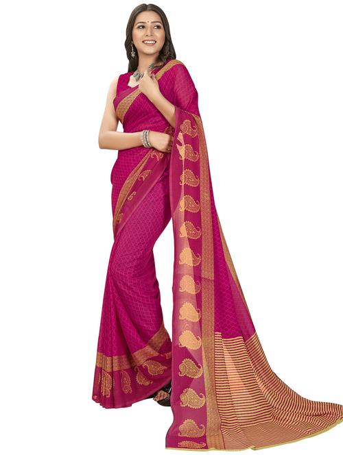 women printed saree with blouse - 21408610 - Very Small Image - 1