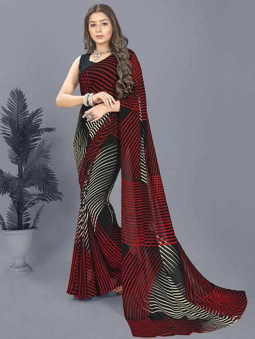 women printed saree with blouse - 21408611 - Very Small Image - 1