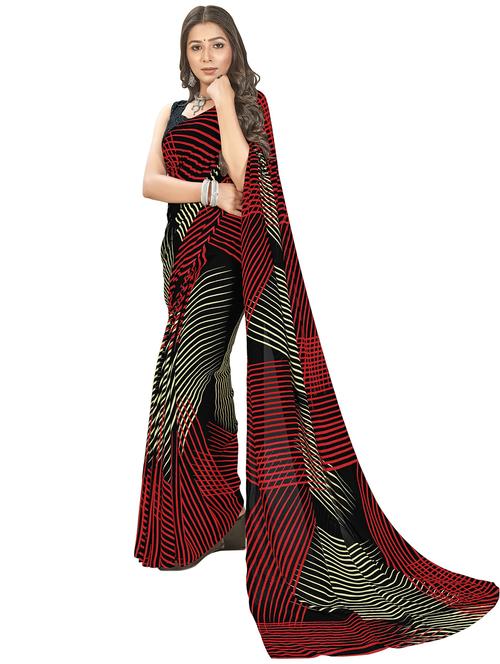 women printed saree with blouse - 21408623 - Very Small Image - 1