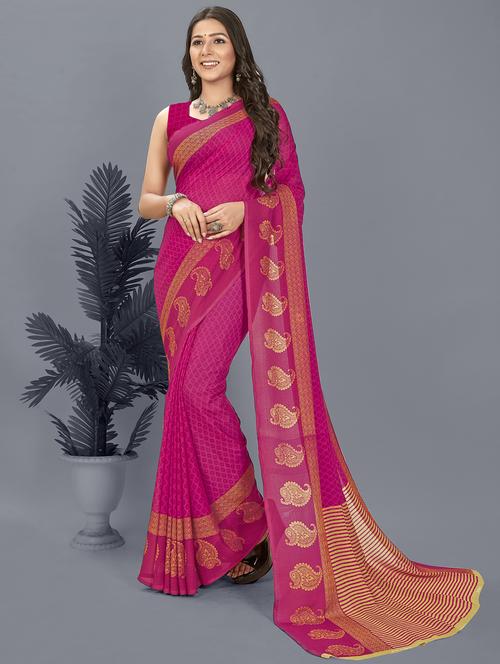 women printed saree with blouse - 21408628 - Very Small Image - 1