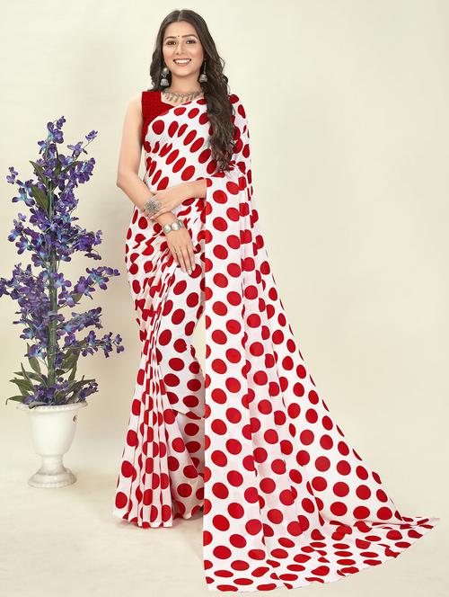 women printed saree with blouse - 21408646 - Very Small Image - 1