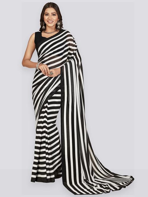 women printed saree with blouse - 21408653 - Very Small Image - 1