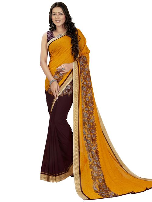 women printed saree with blouse - 21408701 - Very Small Image - 1
