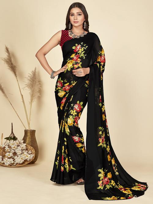 women printed saree with blouse - 21408707 - Very Small Image - 1