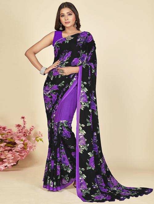 women printed saree with blouse - 21408709 - Very Small Image - 1