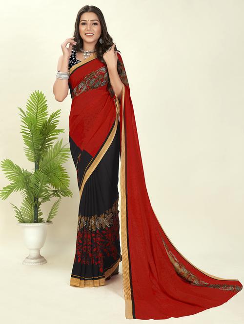 women printed saree with blouse - 21408765 - Very Small Image - 1