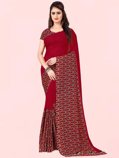 women printed saree with blouse - 21410836 - Very Small Image - 1