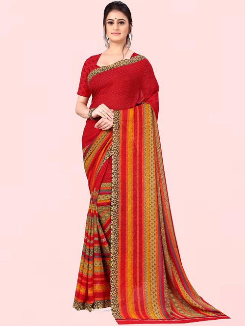 women printed saree with blouse - 21410843 - Very Small Image - 1