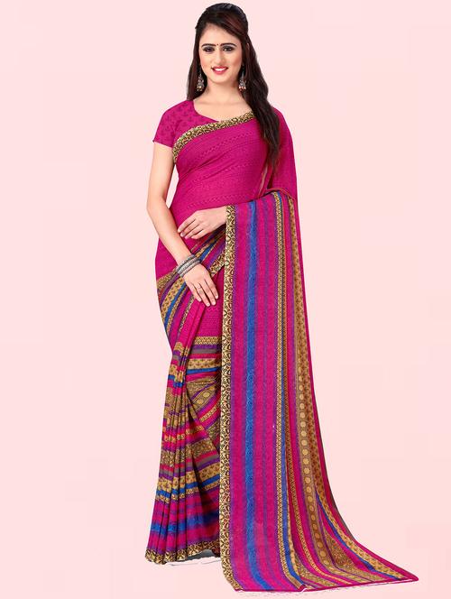 women printed saree with blouse - 21410845 - Very Small Image - 1