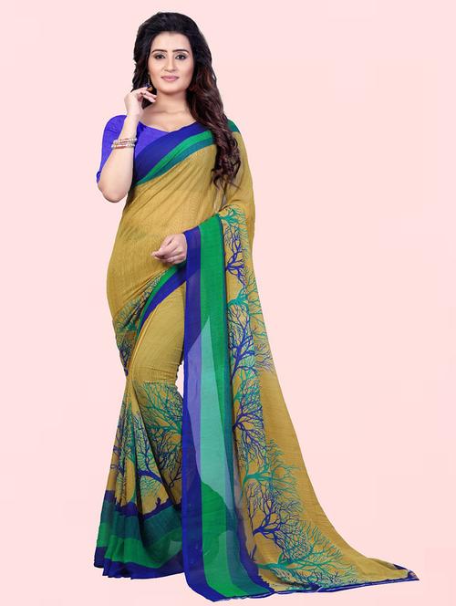 women printed saree with blouse - 21410861 - Very Small Image - 1