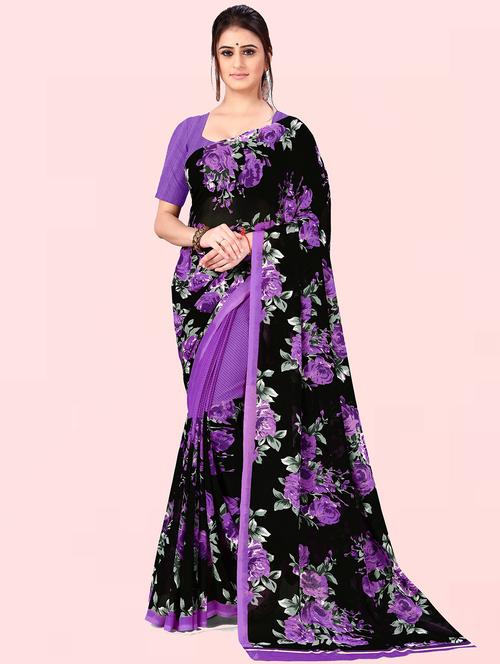 women printed saree with blouse - 21410893 - Very Small Image - 1