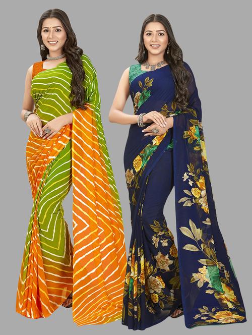 women printed saree combo with blouse - 21411911 - Very Small Image - 1