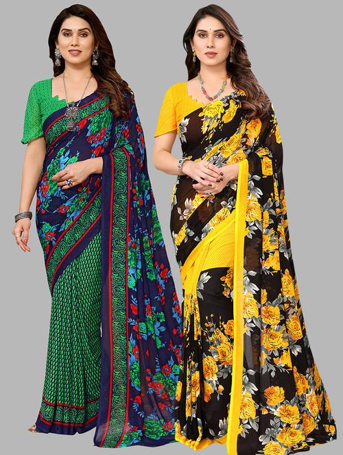 women printed saree combo with blouse - 21411913 - Very Small Image - 1