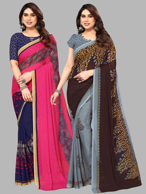 women printed saree combo with blouse - 21411916 - Very Small Image - 1