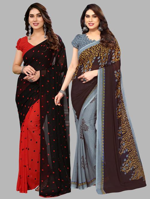 women printed saree combo with blouse - 21411918 - Very Small Image - 1