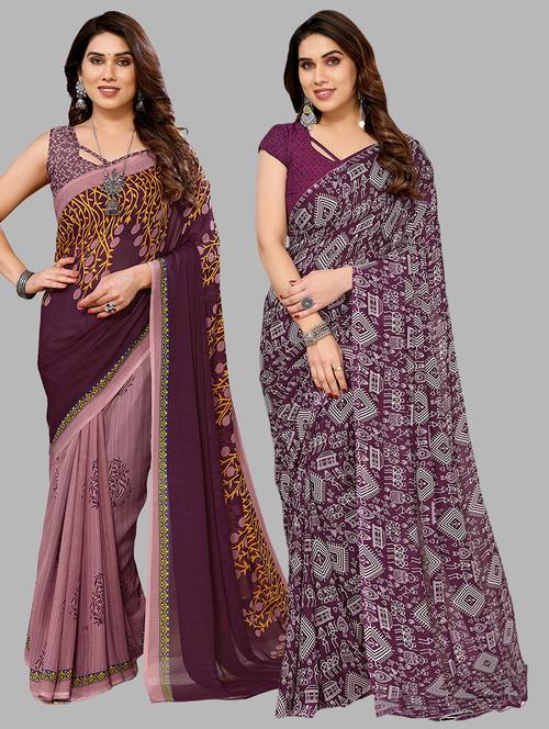 women printed saree combo with blouse - 21411923 - Very Small Image - 1