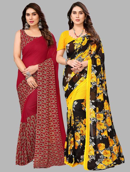 women printed saree combo with blouse - 21411925 - Very Small Image - 1