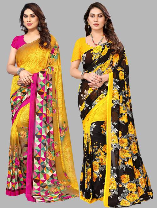 women printed saree combo with blouse - 21411927 - Very Small Image - 1