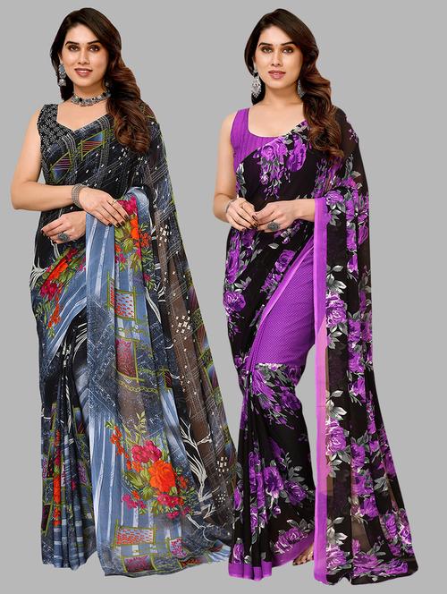 women printed saree combo with blouse - 21411928 - Very Small Image - 1