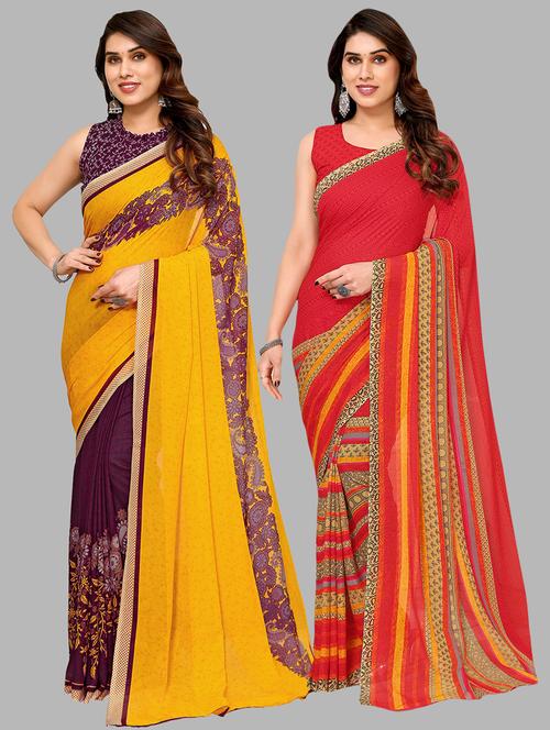 women printed saree combo with blouse - 21411932 - Very Small Image - 1