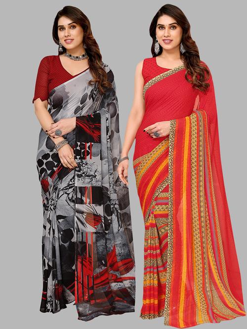 women printed saree combo with blouse - 21411934 - Very Small Image - 1