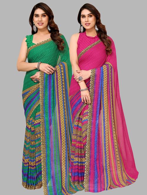 women printed saree combo with blouse - 21411935 - Very Small Image - 1