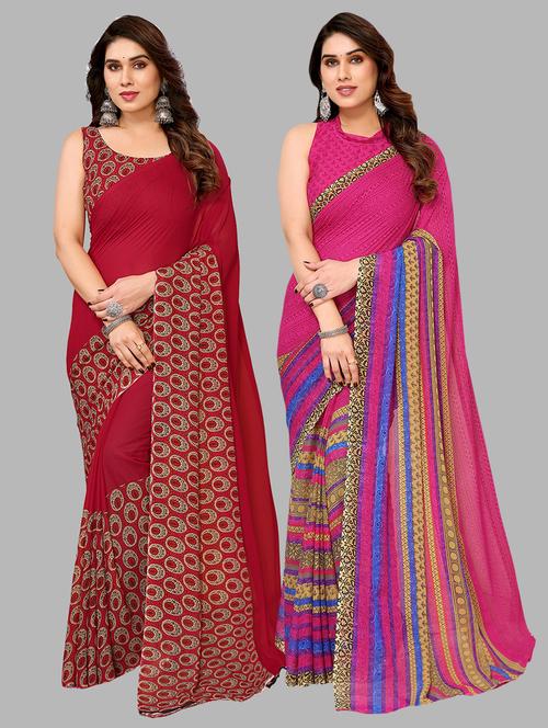 women printed saree combo with blouse - 21411938 - Very Small Image - 1