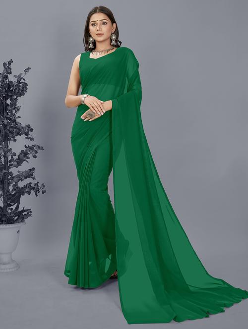 women solid saree with blouse - 21411952 - Very Small Image - 1