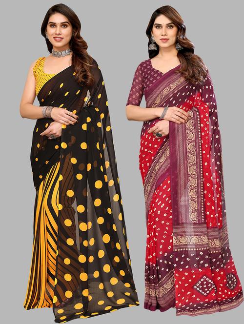 women printed saree combo with blouse - 21411953 - Very Small Image - 1