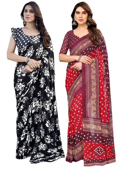 women printed saree combo with blouse - 21411955 - Very Small Image - 1