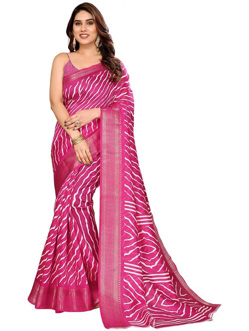women leheriya printed zari bordered saree with blouse - 21412292 - Very Small Image - 1