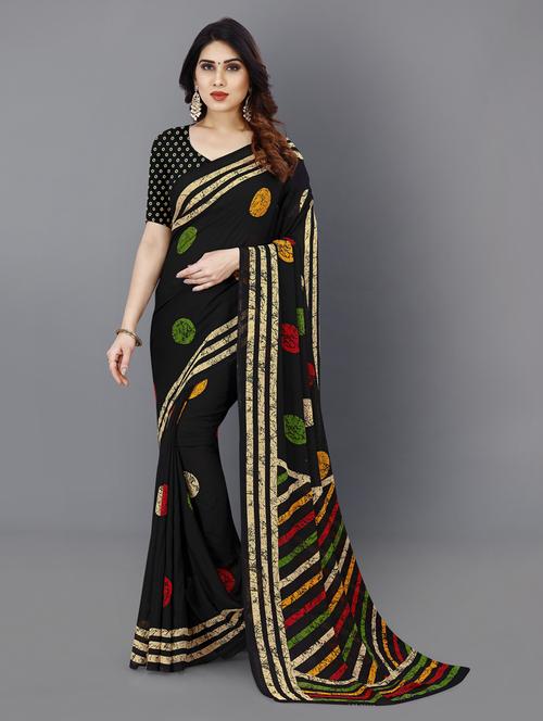 women casual wear georgette saree with blouse - 21412435 - Very Small Image - 1
