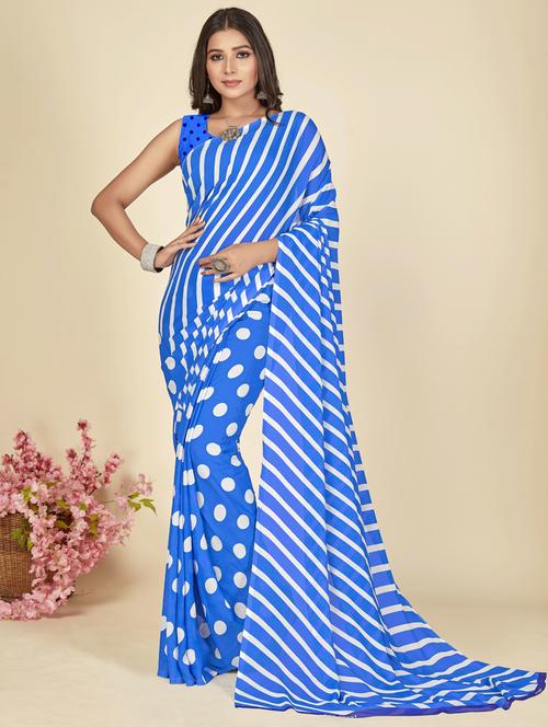 women casual wear georgette saree with blouse - 21412439 - Very Small Image - 1