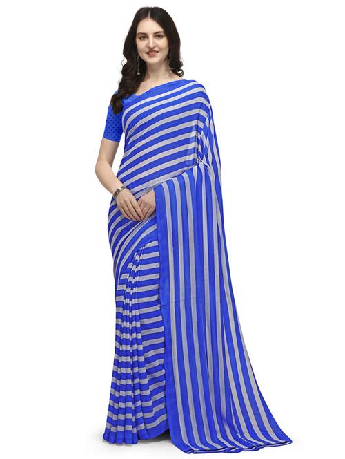 women striped casual wear saree with blouse - 21412457 - Very Small Image - 1