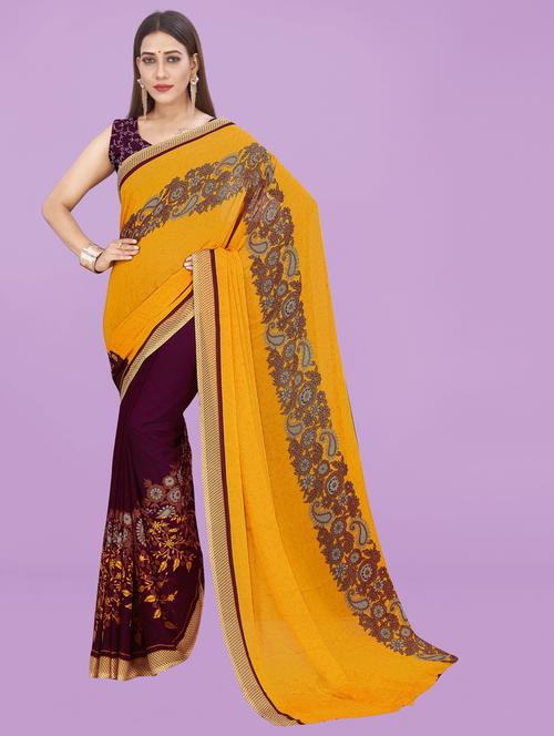 women casual wear georgette saree with blouse - 21412461 - Very Small Image - 1