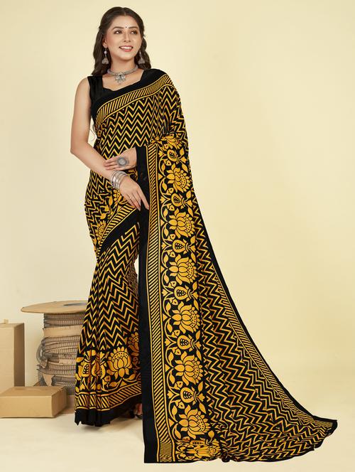 women casual wear georgette saree with blouse - 21412480 - Very Small Image - 1