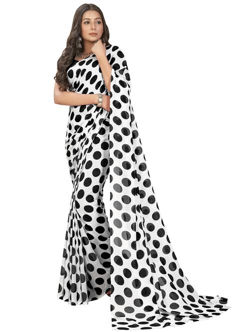 women polka dots casual wear saree with blouse - 21412542 - Very Small Image - 1
