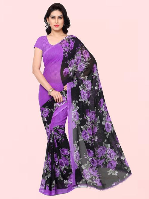 women casual wear georgette saree with blouse - 21412550 - Very Small Image - 1
