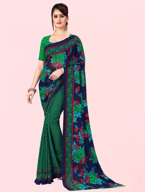 women casual wear georgette saree with blouse - 21412572 - Very Small Image - 1