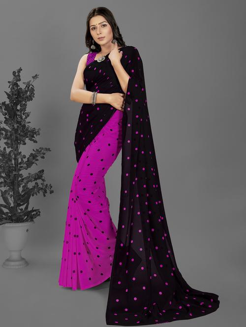 women casual wear georgette saree with blouse - 21412574 - Very Small Image - 1