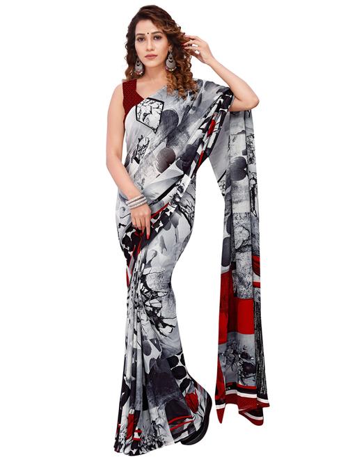 women casual wear georgette saree with blouse - 21412588 - Very Small Image - 1